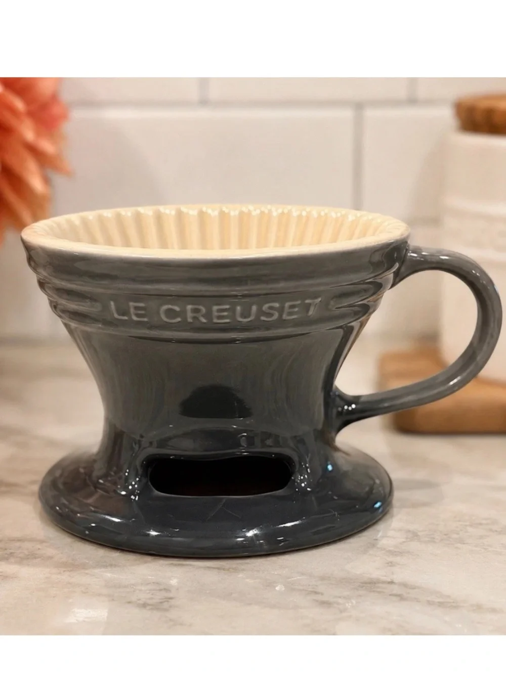 Le Creuset Seattle Pour Over Coffee Maker Cone Flint (grey) New